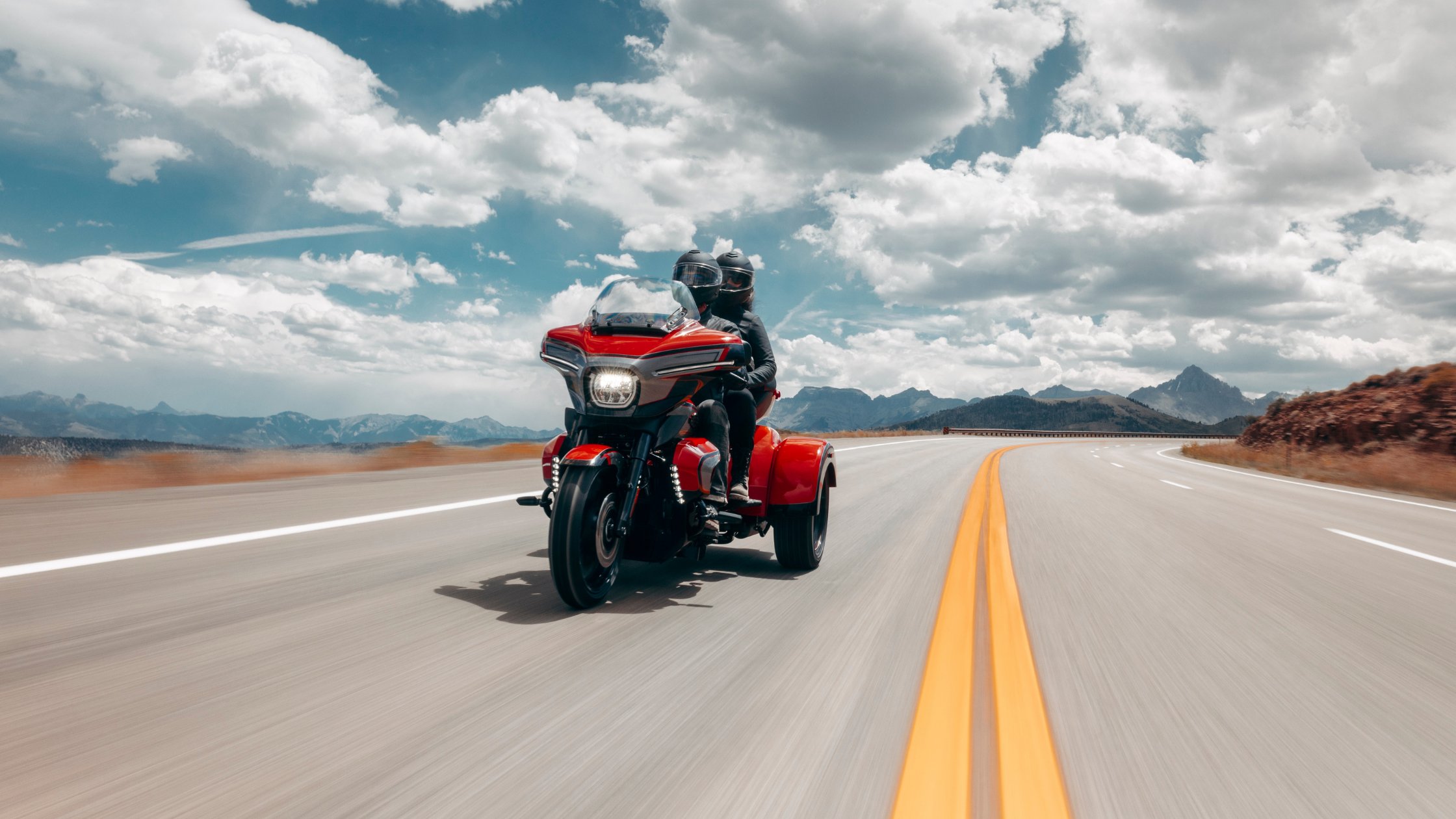 2026 H-D® CVO™ Street Glide® 3 Limited trike riding scenic mountain highway